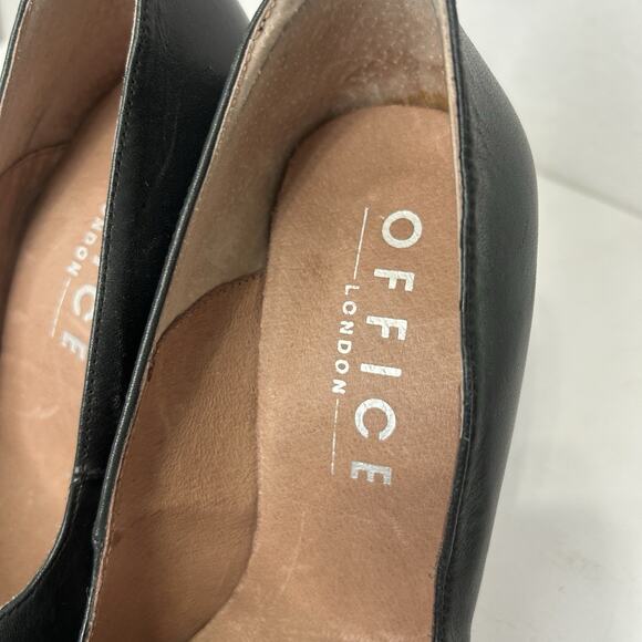 OFFICE London Black Leather Heel Pumps Size 37 - Picture 7 of 10